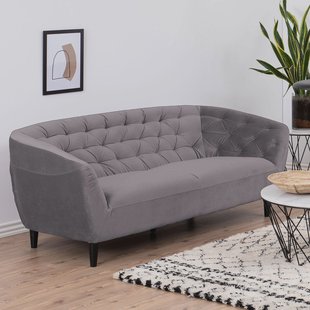 Bendt Bank 'Loes' 3-zits, Velvet, kleur donkergrijs