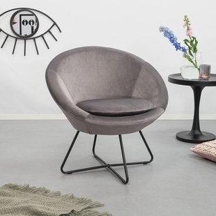 Sohome Fauteuil 'Vagn' Velvet, kleur Donkergrijs