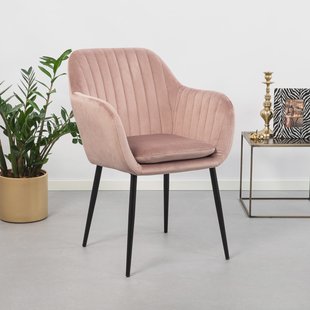 Sohome Eetkamerstoel 'Albin' Velvet, kleur Dusty Rose