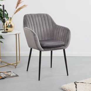 Sohome Eetkamerstoel 'Albin' Velvet, kleur Donkergrijs