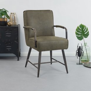 Sohome Eetkamerstoel 'Helmut' met armleuning, kleur groen