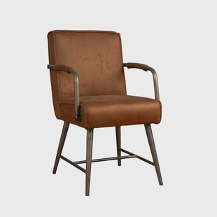 Tower Living Eetkamerstoel 'Belmonte' met armleuning, kleur Cognac