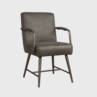 Sohome Eetkamerstoel 'Helmut' met armleuning, kleur grijs