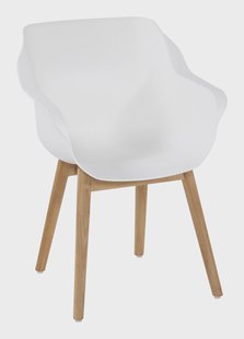 Hartman Tuinstoel 'Sophie Teak' met armleuning, kleur Wit