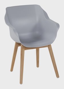 Hartman Tuinstoel 'Sophie Teak' met armleuning, kleur Grijs