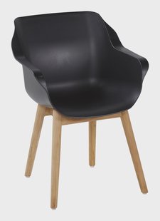 Hartman Tuinstoel 'Sophie Teak' met armleuning, kleur Zwart