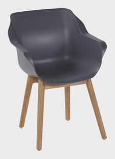 Hartman Tuinstoel 'Sophie Teak' met armleuning, kleur Antraciet