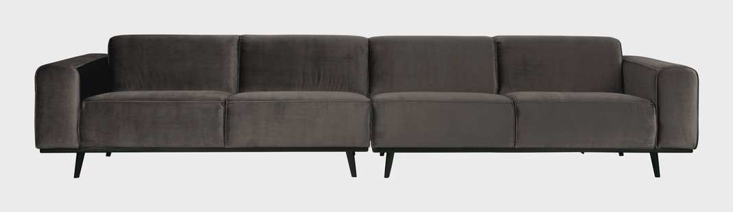 WOOOD Bank 'Statement' 4-zits xxl, Velvet, kleur Taupe