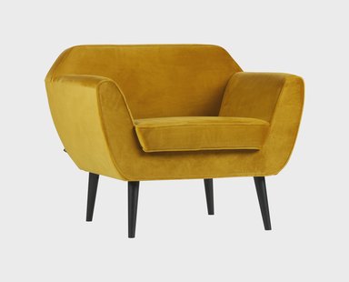 WOOOD Fauteuil 'Rocco' Velvet, kleur Okergeel