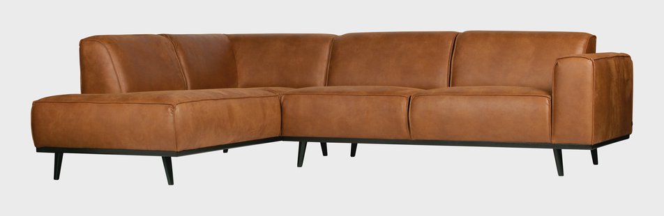 WOOOD Hoekbank 'Statement' Links, kleur Cognac