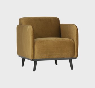 WOOOD Fauteuil 'Statement' Velvet, kleur Honey Yellow