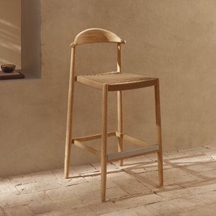 Kave Home Barkruk 'Nina' kleur Beige (zithoogte 76cm)