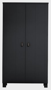 WOOOD Kledingkast 'Ties' 2 deuren, kleur Zwart