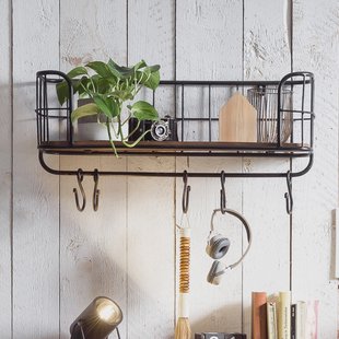 Artistiq Wandrek 'Terry' Mangohout en metaal, 30 x 75cm