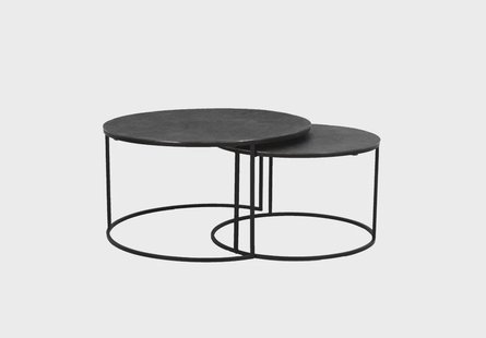 Light & Living Salontafel 'Rengo' Set van 2 stuks, kleur Zwart Nikkel