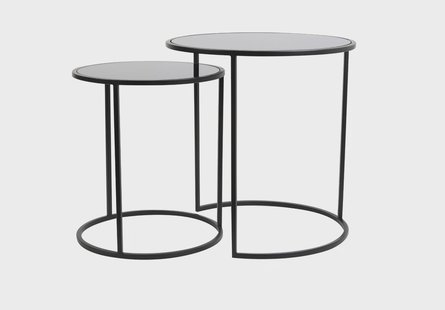 Light & Living Bijzettafel 'Duarte' Set van 2 stuks, kleur Mat Zwart