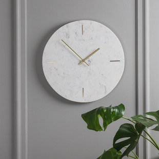 Light & Living Klok 'Moreno' Marmer, kleur Wit