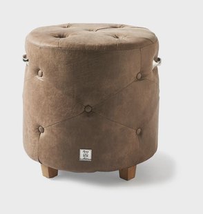 Rivièra Maison Poef 'Bowery' Pellini, kleur Coffee