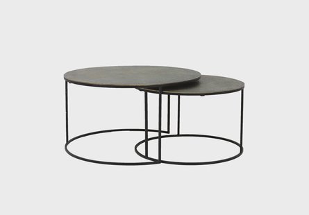 Light & Living Salontafel 'Rengo' Set van 2 stuks, kleur Antiek Brons