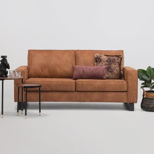 Sohome 3-zits Bank 'Mathew' Microleder, kleur cognac