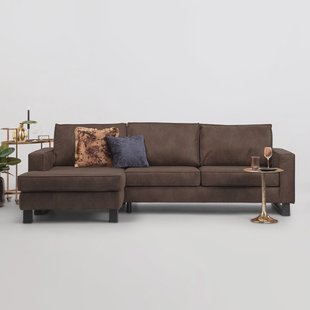 Sohome Loungebank 'Mathew' Links, Microleder, kleur bruin