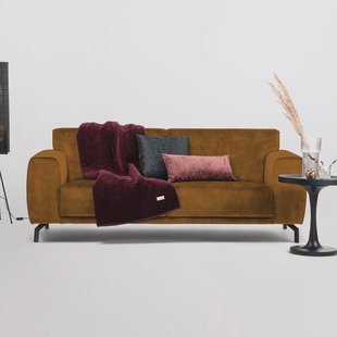 Sohome 3-zits Bank 'Jill' Velvet, kleur cognac