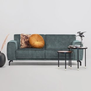 Sohome 3-zits Bank 'Jill' Velvet, kleur petrol