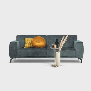 Sohome 4-zits Bank 'Jill' Velvet, kleur petrol