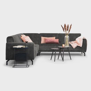 Sohome Hoekbank 'Jill' Velvet, kleur antraciet