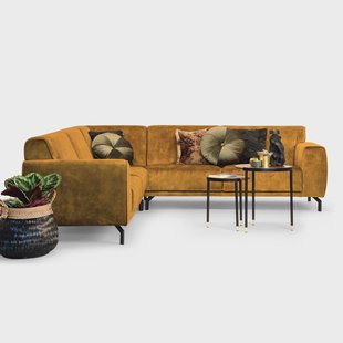 Sohome Hoekbank 'Jill' Velvet, kleur gold