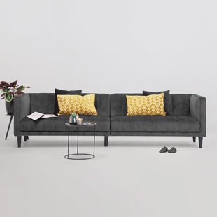 Sohome 5-zits Bank 'Alison' Velvet, kleur antraciet
