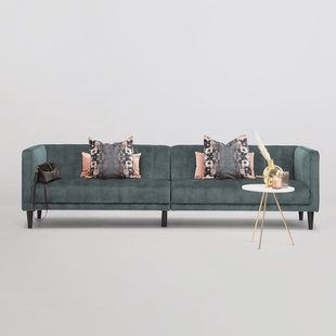 Sohome 5-zits Bank 'Alison' Velvet, kleur petrol
