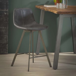 Barstoel 'Celia' PU, kleur Zwart (zithoogte 66cm)