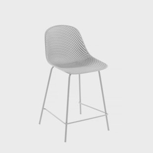 Kave Home Barstoel 'Quinby' kleur Wit (zithoogte 65cm)