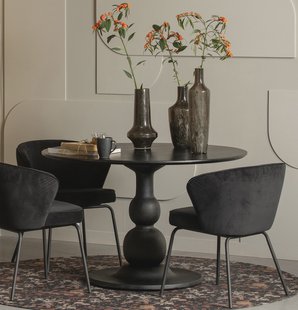 WOOOD Ronde Eettafel 'Blanco' Ø120cm, kleur Zwart