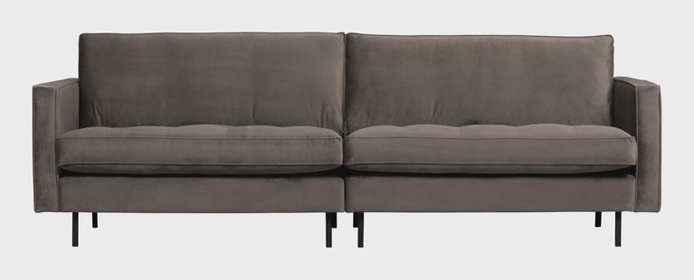 WOOOD Bank 'Rodeo' 3-zits, Velvet, kleur Taupe