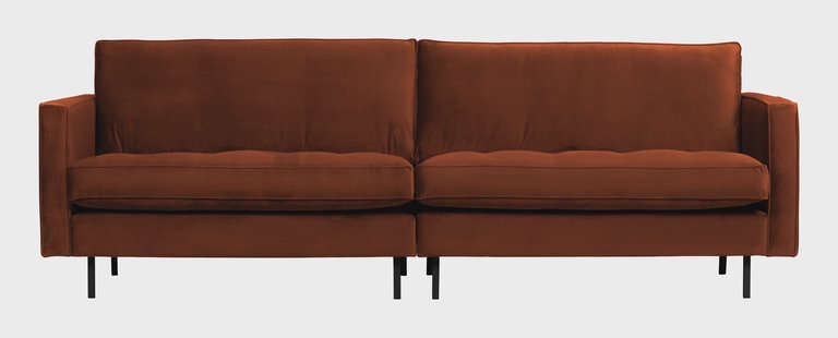 WOOOD Bank 'Rodeo' 3-zits, Velvet, kleur Roestbruin