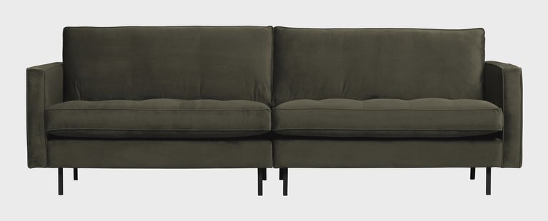 WOOOD Bank 'Rodeo' 3-zits, Velvet, kleur Dark Green