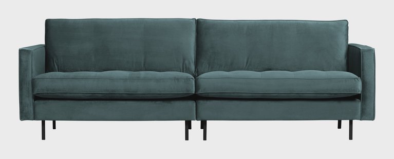 WOOOD Bank 'Rodeo' 3-zits, Velvet, kleur Teal