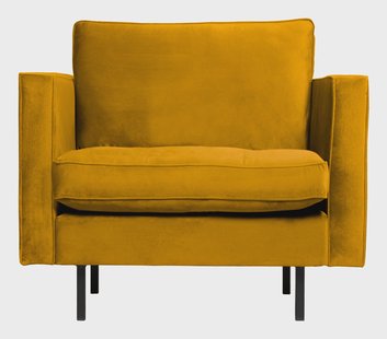 WOOOD Fauteuil 'Rodeo' Velvet, kleur Oker