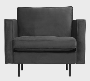 WOOOD Fauteuil 'Rodeo' Velvet, kleur Antraciet