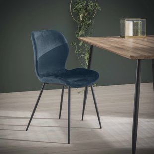 Eetkamerstoel 'Gael' Velvet, kleur Blauw