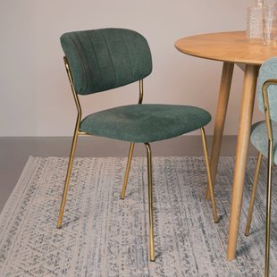 ZILT Eetkamerstoel 'Kolten' kleur Goud/Donkergroen