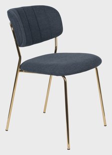 ZILT Eetkamerstoel 'Kolten' kleur Goud/Donkerblauw
