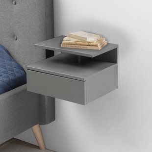 Bendt Zwevend Nachtkastje 'Cecilie' met lade, kleur Grijs