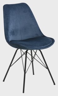 Bendt Eetkamerstoel 'Liva' Velvet, kleur Navy Blue