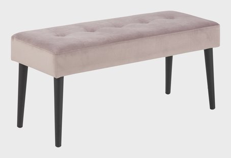 Bendt Halbankje 'Kiara' 95cm, Velvet, kleur Dusty Rose