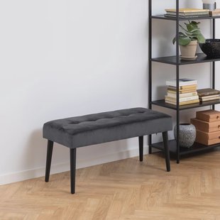 Bendt Halbankje 'Kiara' Velvet, kleur Dark Grey