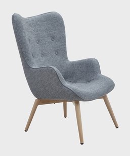 Artistiq Fauteuil 'Anderson' Houten poot, kleur Grijs