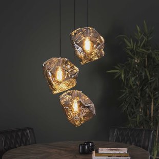 Hanglamp 'Rock' 3-lamps, kleur Chromed